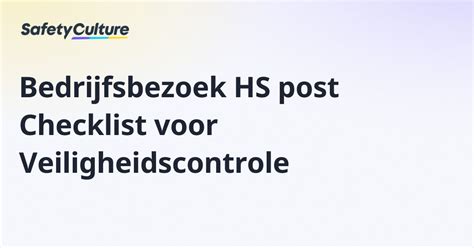 veiligheidscontrole checklist rookkanalen