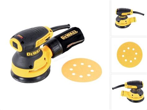 Illustratie van de ergonomische grip van de DeWALT DWE6423 excentrische schuurmachine