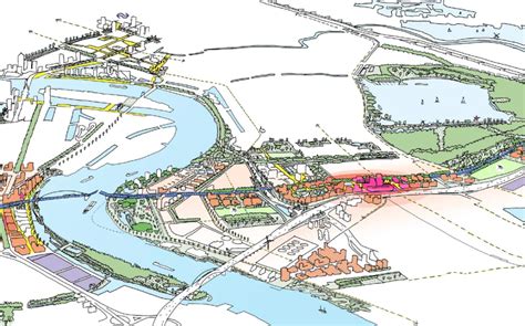 Plattegrond van glasgow-grid en gebiedsontwikkelingen