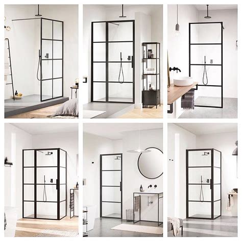 Verschillende stijlen zwarte douchewanden