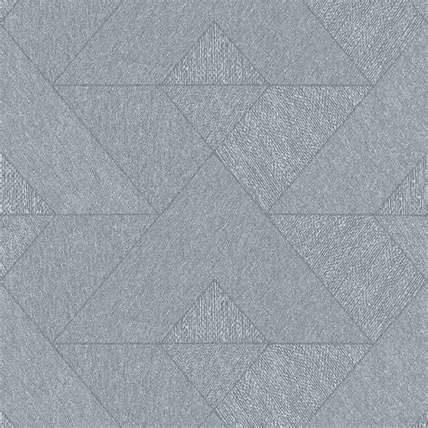 Geometrisch blauw-zilver vliesbehang visualisatie