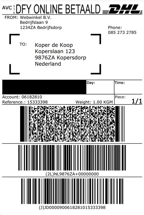 Voorbeeld van een behangrol label met batchnummer