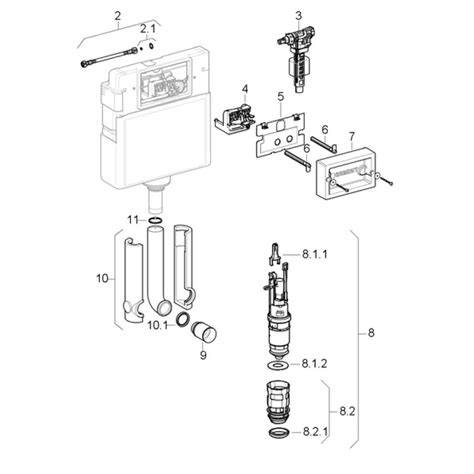 Diagram: Twinline-bediening met Twico inbouwreservoir