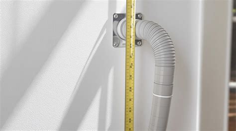 Gedetailleerde weergave van de aansluiting van de watertoevoer- en afvoerslang op de wasmachine en de afvoerbuis.