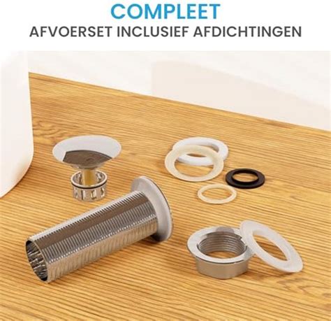 Infographic: overzicht van klik-klak afvoerplug soorten en montage