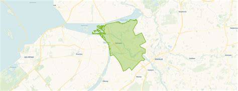 Kaart van Kampen met fortificaties en hoofdwegen