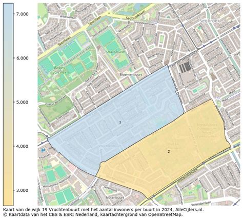 Wijk Vruchtenbuurt met straatnamen naar vruchten