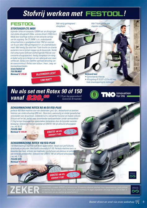 Illustratie van diverse Festool schuurmachines in actie