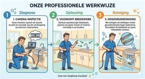 Illustratie: werkwijze van een sifon-ontstopper