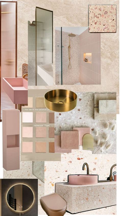 Moodboard met de 5 populairste badkamer tegelkleuren: wit, grijs, blauw, groen en zwart.