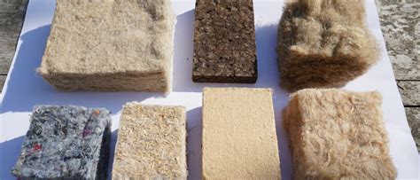 Illustratie van verschillende biobased isolatiematerialen zoals hennep, vlas en stro.