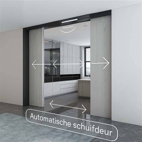 Infographic: De onderdelen van een automatische schuifdeur (motor, rail, sensor, besturing)