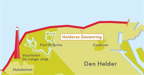 Kaart van de Helderse Zeewering met aanduiding van de te versterken locatie
