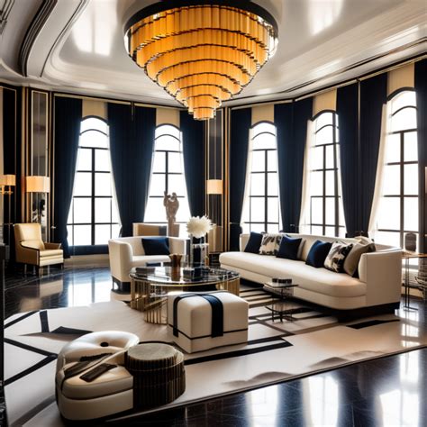 Raamdecoratie combinaties in Art Deco interieur