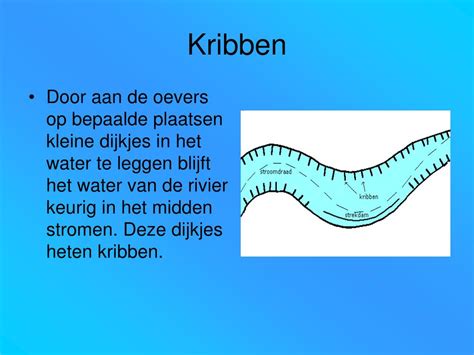 Visualisatie van de verlaging van kribben in een rivier