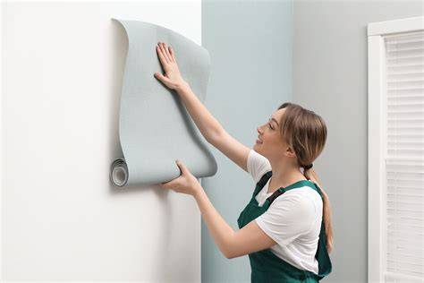 Infographic met stappenplan voor behangen van fotobehang