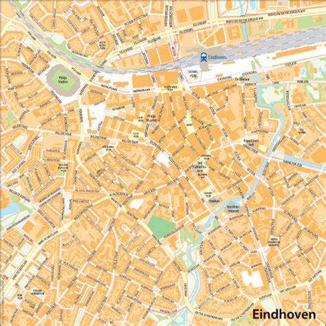Voorbeeld van een wijkgerichte plattegrond van Eindhoven met aannemerszones