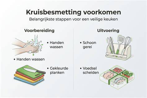 Infographic: Kruisbesmetting in de keuken - bronnen, contactpunten en preventies