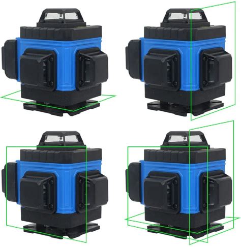 Infographic over zelfnivellerende kruislijnlasers: werking, typen (2-lijns, multiline, 360°), en accessoires