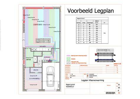 Voorbeeld legplan en richtlijnen op de vloer