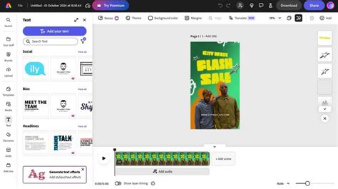 Screenshot van Adobe Express interface met diverse ontwerpsjablonen