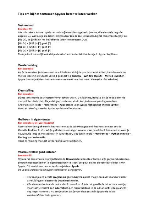 Samenvatting: essentiële instellingen en tips