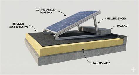 Ballastverdeling op plat dak schema