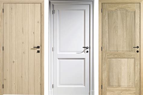 Illustratie van twee verschillende soorten binnendeuren, een massieve en een holle deur, met pijlen die de constructie aangeven.