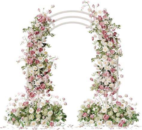Voorbeeld boog met kunstgroen en bloemen