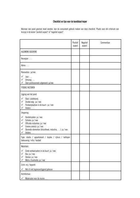 Checklist: materialen en tips