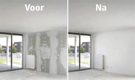 Voorbeelden van sausklaar en behangklaar afwerking