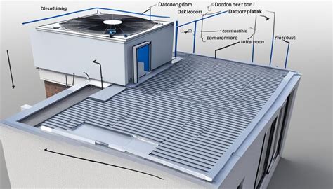 Diagram: dakairco op het dak - positie en gewicht