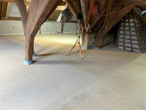 zandcementdekvloer afgewerkt en gevlinderd