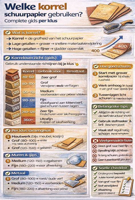 Infographic: Koorreloverzicht schuurpapier per klus