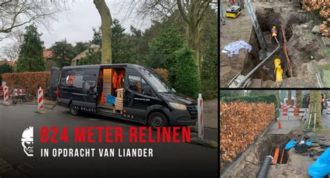 Illustratie van het relinen van een rioolbuis.