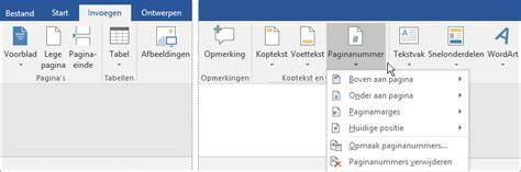 Infographic: Paginanummering opties in Word (positie, stijl, en secties)