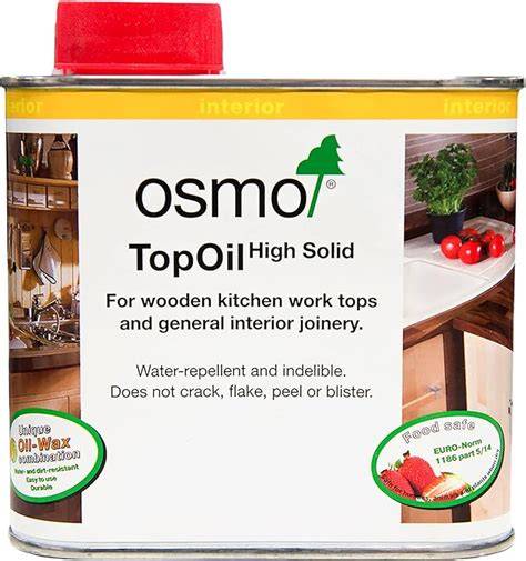 Productplaat Osmo TopOil en toepassing op houten keukenblad