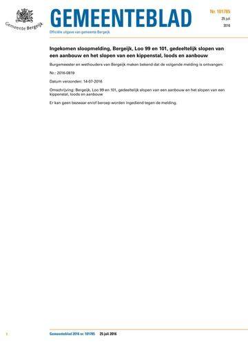 Plaatsingsplan sloopmelding en LAVS-melding