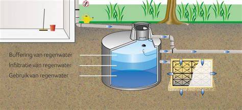 Infografiek: WaterUps-systeem met reservoir en afvoer