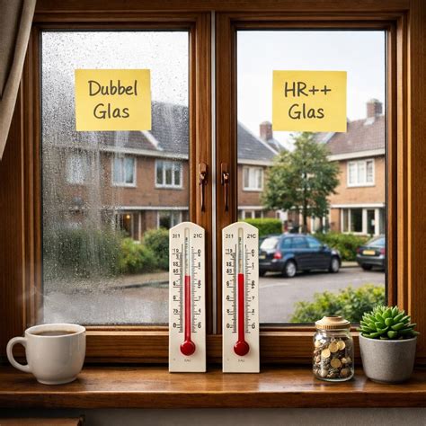 Infographic: Vergelijking enkel glas vs. dubbel glas vs. HR++
