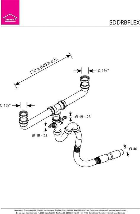Diagram: DIY aansluitstappen vaatwasser op sifon