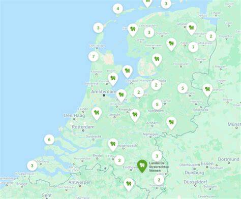 Locatiekaart van Sani-Dump vestigingen in Nederland en België
