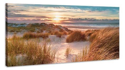 Visualisatie van wintergezicht met ondergaande zon op canvas en behang