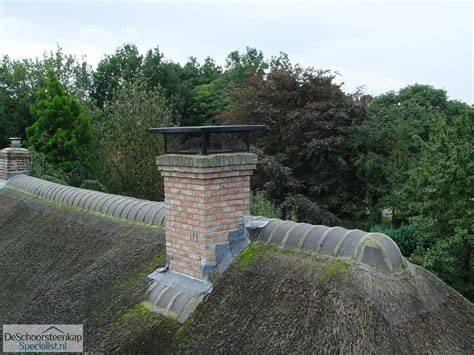 Voorbeeldafbeelding: cross-section van een schoorsteenkap met vogelgaas en vonkenvanger