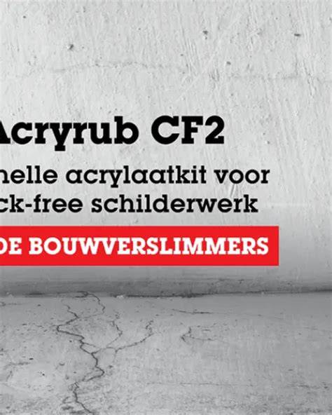 Infographic: Acrylaatkit Acryrub CF2 toepassingen en droogtijden