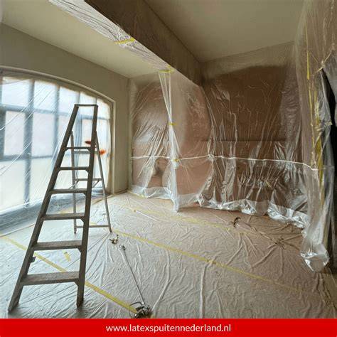 Infografiek: Voorbereiding latex plafond spuiten - stappen en checklist