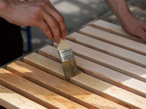 Diagram: Beits opties en houtstructuur