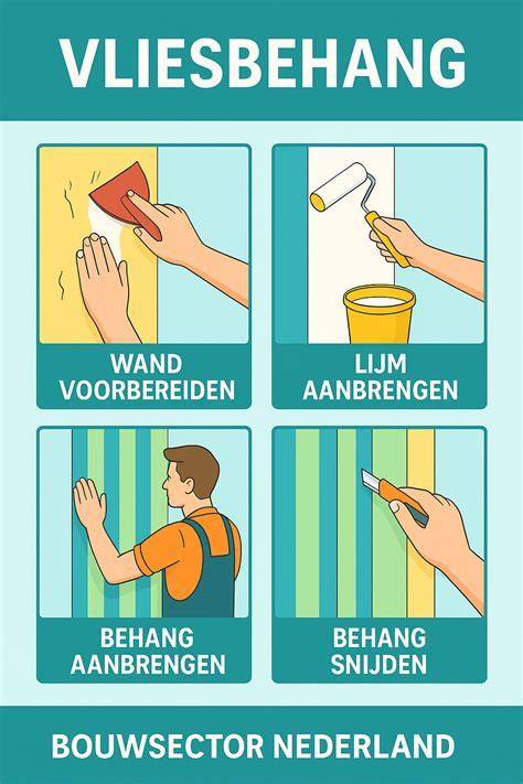 Infographic: overzicht stappen vliesbehang aanbrengen