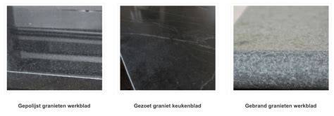 Afbeelding: verschillende soorten graniet en afwerking