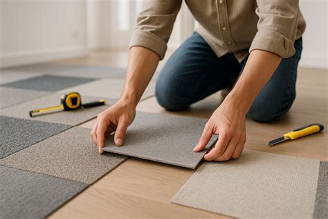 Infographic: Werkstappen en materialen voor Karwei tapijttegels